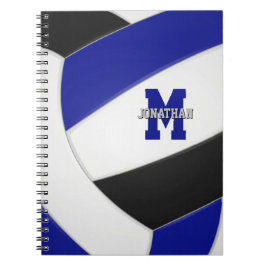Caderno Espiral equipe negra azul cores voleibol masculino