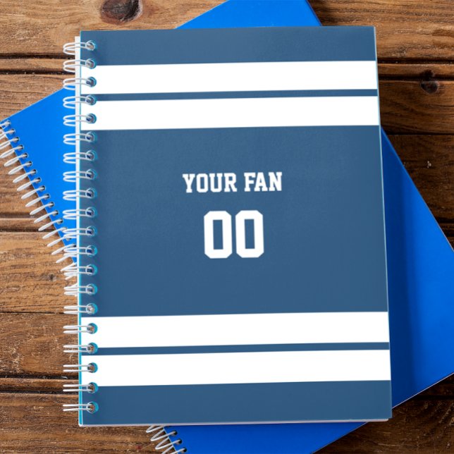 Caderno Espiral Equipe Real de Futebol Azul e Branco Personalizada (Criador carregado)