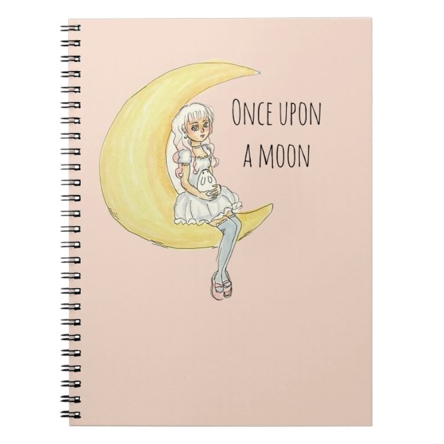 Caderno Espiral Era Uma Vez Uma Menina da Lua Coelhinha (Frente)