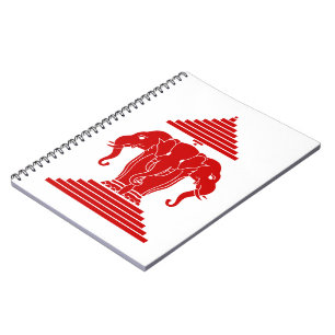 Caderno Espiral Erawan Three Headed Elephant Lao / Laos Flag