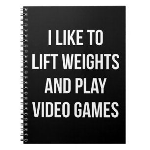 Caderno Espiral Erga os pesos e jogue os Videos games - Workout de