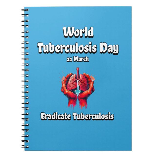 Caderno Espiral Erradicar Tuberculose. Dia Mundial da TB 24 de mar (Frente)