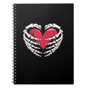 Caderno Espiral Erupção Cutânea Em Mãos Esqueletais Clássica