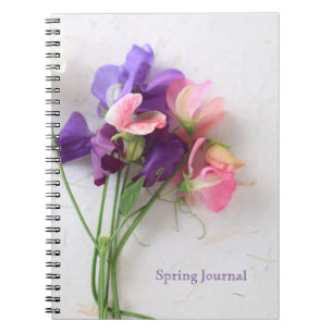 Caderno Espiral Ervilhas doces em papel texturizado