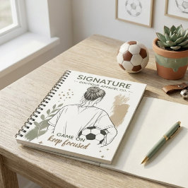 Caderno Espiral Esboço de Menina de Futebol Aquarela Tri-Blend S