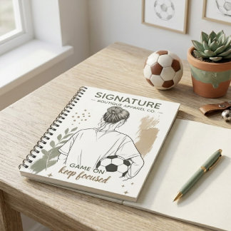 Caderno Espiral Esboço de Menina de Futebol Aquarela Tri-Blend S