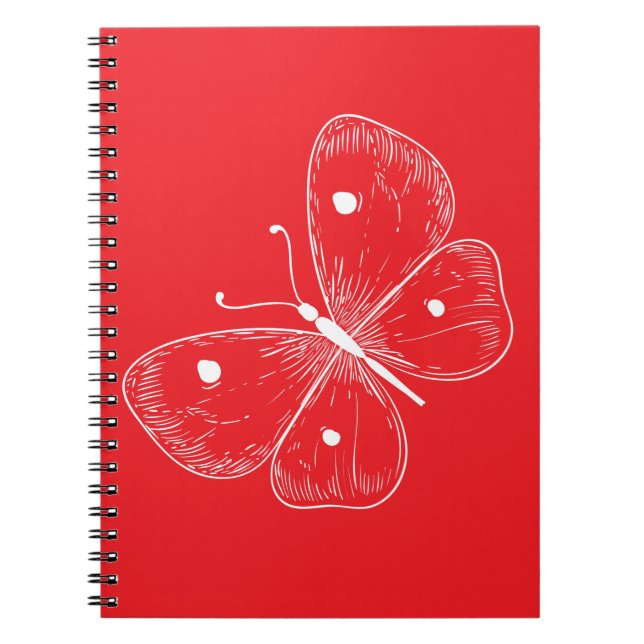 Caderno Espiral Esboço Delicado Borboleta (Frente)