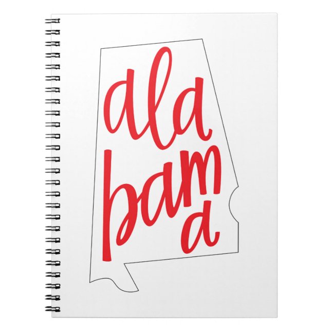 Caderno Espiral Esboço do estado de Alabama (Frente)