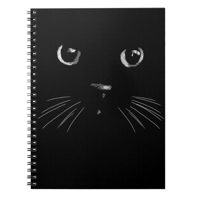 Caderno Espiral Esboço do gato preto (Frente)