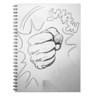 Caderno Espiral Esboço do Lápis de Esmagamento de pop Art