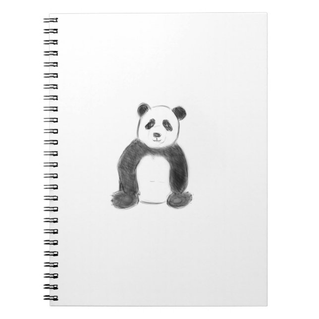 Caderno Espiral Esboço preto e branco do panda (Frente)