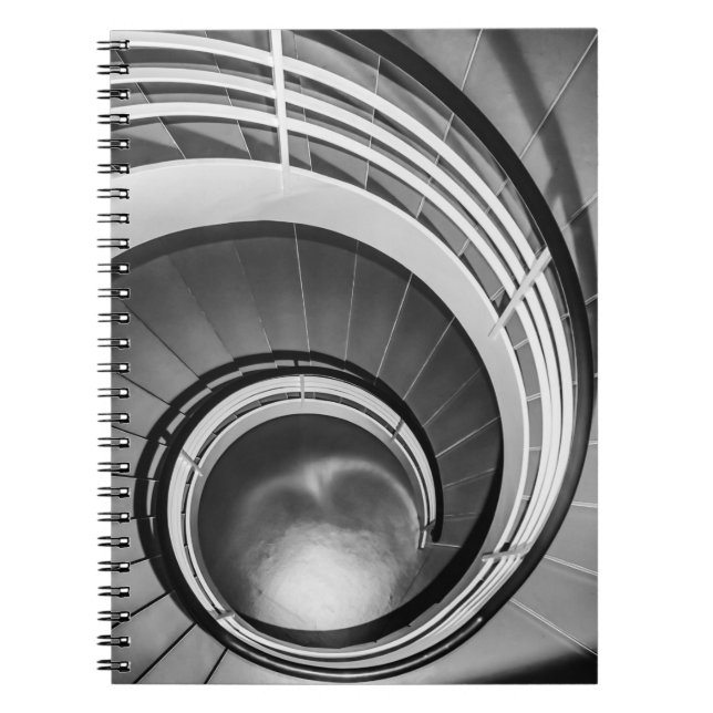 Caderno Espiral Escada Circular BW (Frente)