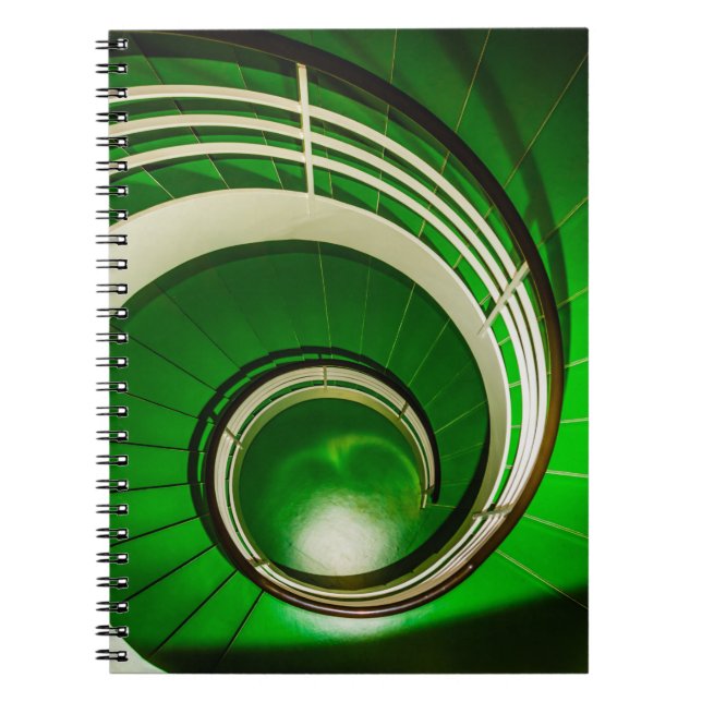 Caderno Espiral Escada Circular Verde (Frente)