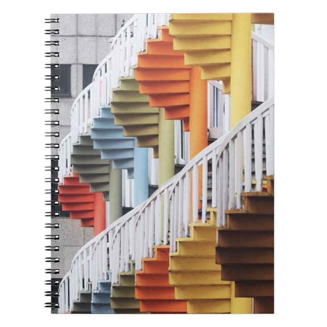 Caderno Espiral Escadarias espirais multicolores (Frente)