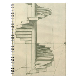 Caderno Espiral Escadas Arquitetônicas Antigas, Escada em Espiral