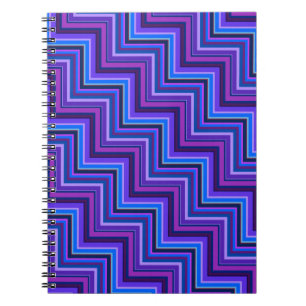 Caderno Espiral Escadas azuis e roxas