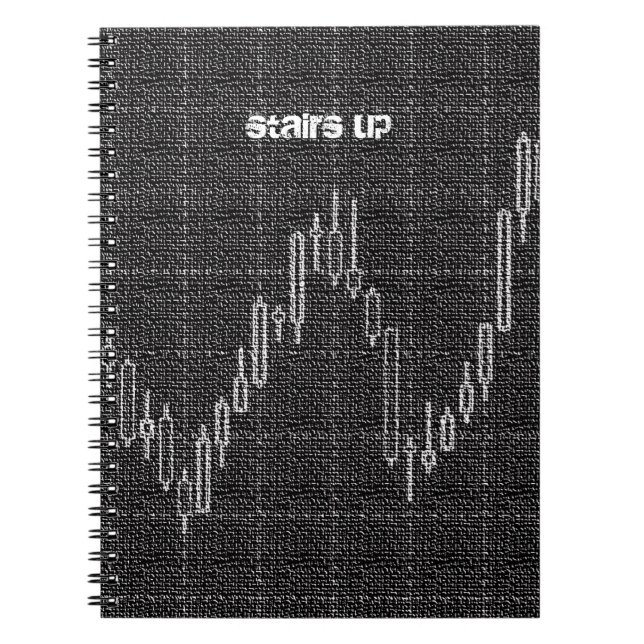 Caderno Espiral Escadas para cima do Gráfico Candlestick (Frente)