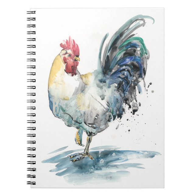 Caderno Espiral Escala de Rooster - Cor da Água (Frente)