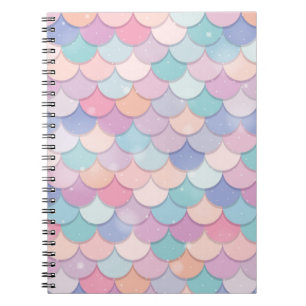 Caderno Espiral Escala de sereia pastel
