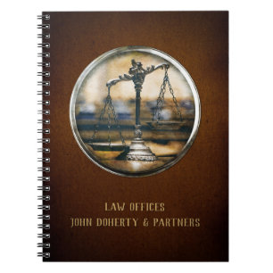 Caderno Espiral Escalas Personalizáveis de Justiça    Lawyer Bro