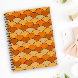 Caderno Espiral Escamas de Dragão, Ventoinhas, Ondas, Seigaiha, La