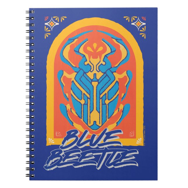 Caderno Espiral Escaravelho Azul Talavera Gráfico (Frente)