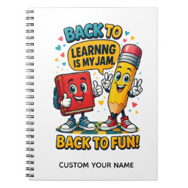 Caderno Espiral Escola de Nome Personalizado Fofa