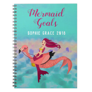 Caderno Espiral Escola de Sereia Púrpura e Rosa Mermingo Girls