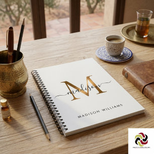 Caderno Espiral Escola Elegante de Escritório de Escritura Dourada