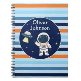 Caderno Espiral Escola Personalizada de Astronauta Explorador Espa