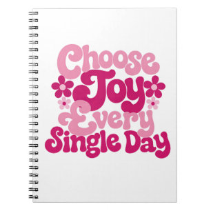 Caderno Espiral Escolha a Alegria Todos os Dias Rosa 