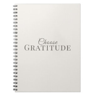 Caderno Espiral Escolha a Gratidão – Design de Tipografia Minimali