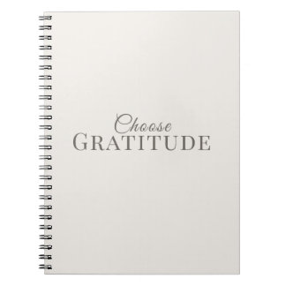 Caderno Espiral Escolha a Gratidão – Design de Tipografia Minimali