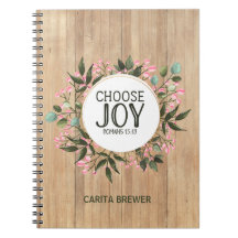 Escolha o notebook espiral Joy Romans 15:13