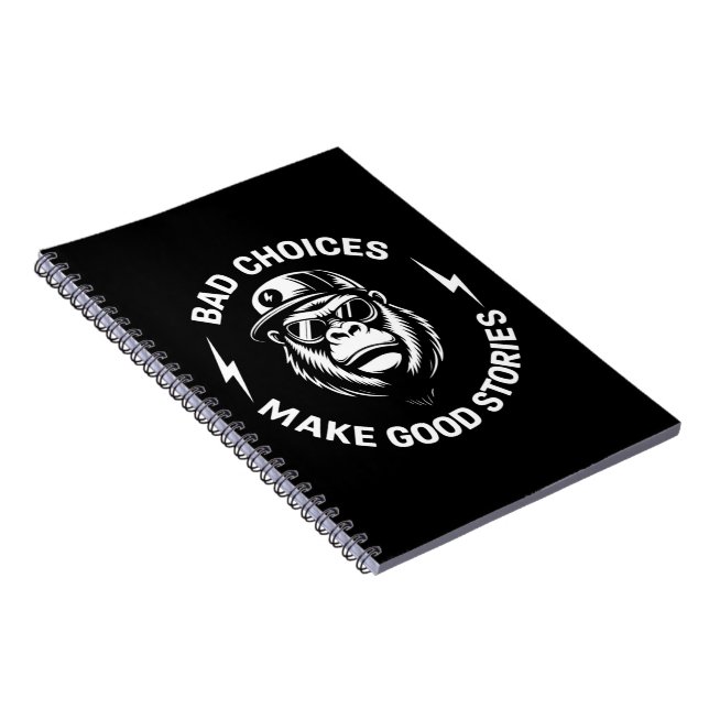Caderno Espiral Escolhas Ruins de Macaco Fazem Histórias Engraçada (Lado Direito)