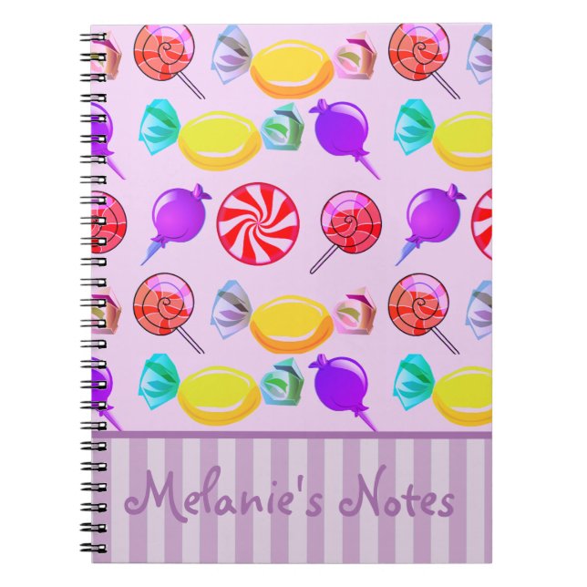Caderno Espiral Escolher e Misturar Doces Personalizados (Frente)