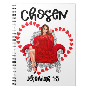 Caderno Espiral Escolhido Jeremiah 1:5 Namorados Galentines Dia De