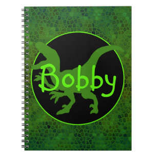 Caderno Espiral Esconder Dinossauro Verde Personalizado