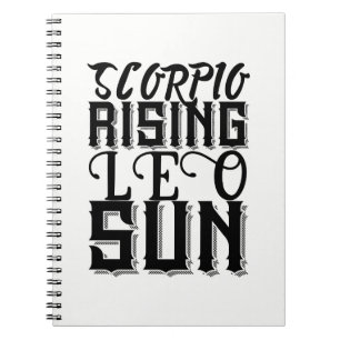 Caderno Espiral Escorpião Ascendente Sol em Leão Astrologia Horósc