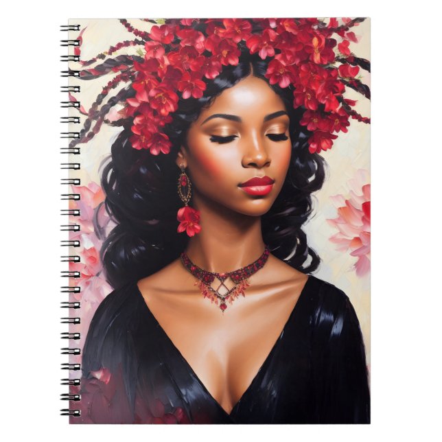 Caderno Espiral Escorpião Negro Mulher Vermelha Negra Zodiosa (Frente)