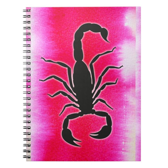 Caderno Espiral escorpião rosa (Frente)