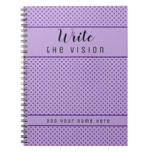 Caderno Espiral Escreva o Diário de Visão Bolinhas Roxo da Visão