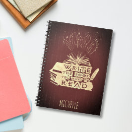 Caderno Espiral Escreva o livro que você quer ler vintage maroon r