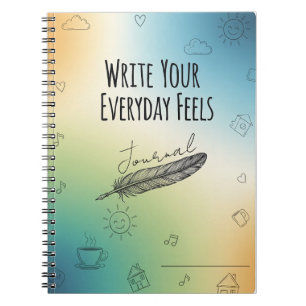 Caderno Espiral Escreva Seu Diário Diário - Presente Mindhoso