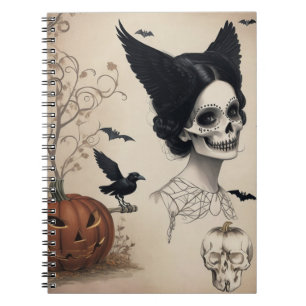 Caderno Espiral Escreva seus pensamentos assustadores em estilo co