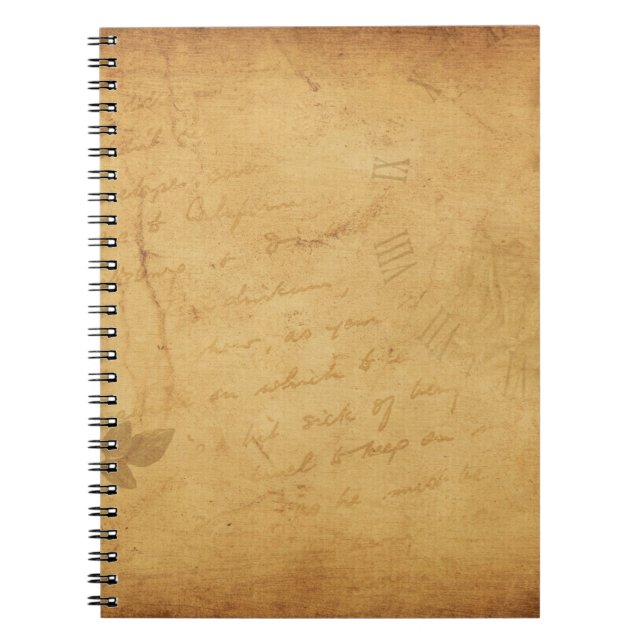 Caderno Espiral Escrevendo de flores da imagem de fundo (Frente)