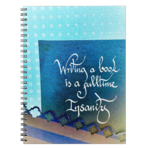 Caderno Espiral Escrevendo um autor de livro vibes blue