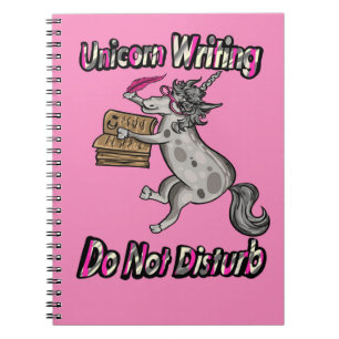 Caderno Espiral Escrevendo Unicorn - Não Incomodar