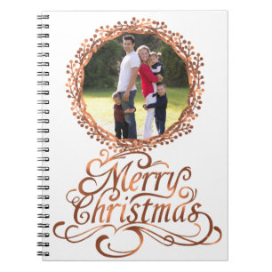 Caderno Espiral Escrita de Copper e Moreira de Natal Feliz