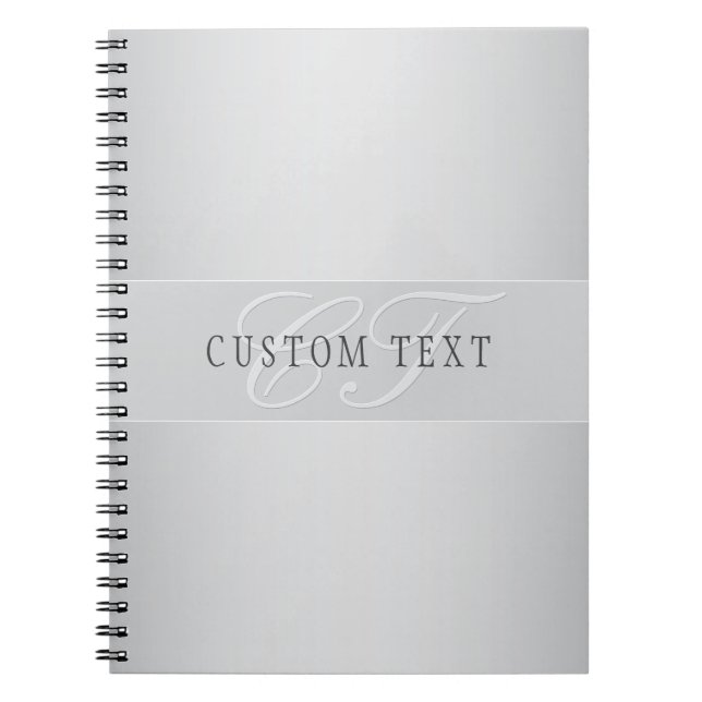 Caderno Espiral Escrita de Monograma Elegante Editável em Script | (Frente)